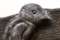 大珍品‼︎ペンギン親子を描いた温かみのある彫刻小型欄間 EZ2368 在庫1枚