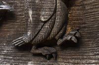 大珍品‼︎ペンギン親子を描いた温かみのある彫刻小型欄間 EZ2368 在庫1枚