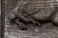 大珍品‼︎ペンギン親子を描いた温かみのある彫刻小型欄間 EZ2368 在庫1枚