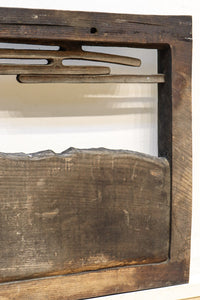 大珍品‼︎ペンギン親子を描いた温かみのある彫刻小型欄間 EZ2368 在庫1枚