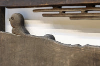 大珍品‼︎ペンギン親子を描いた温かみのある彫刻小型欄間 EZ2368 在庫1枚