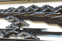 閑静な佇まいある水辺の風景で風合いある彫刻欄間 EZ2380 在庫1枚