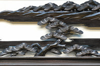 閑静な佇まいある水辺の風景で風合いある彫刻欄間 EZ2380 在庫1枚