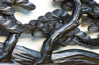 閑静な佇まいある水辺の風景で風合いある彫刻欄間 EZ2380 在庫1枚