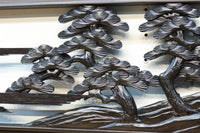 閑静な佇まいある水辺の風景で風合いある彫刻欄間 EZ2380 在庫1枚