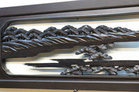 閑静な佇まいある水辺の風景で風合いある彫刻欄間 EZ2380 在庫1枚