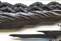 閑静な佇まいある水辺の風景で風合いある彫刻欄間 EZ2380 在庫1枚