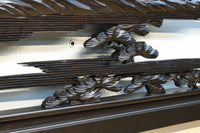 閑静な佇まいある水辺の風景で風合いある彫刻欄間 EZ2380 在庫1枚