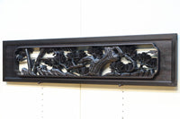 竹と松を迫力ある眺めで見せる彫刻欄間 EZ2381 在庫1枚