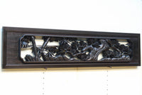 竹と松を迫力ある眺めで見せる彫刻欄間 EZ2381 在庫1枚