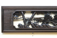 竹と松を迫力ある眺めで見せる彫刻欄間 EZ2381 在庫1枚