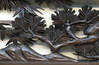 竹と松を迫力ある眺めで見せる彫刻欄間 EZ2381 在庫1枚