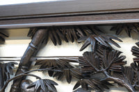 竹と松を迫力ある眺めで見せる彫刻欄間 EZ2381 在庫1枚