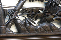 竹と松を迫力ある眺めで見せる彫刻欄間 EZ2381 在庫1枚