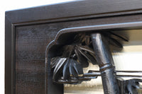 竹と松を迫力ある眺めで見せる彫刻欄間 EZ2381 在庫1枚