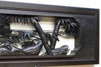 竹と松を迫力ある眺めで見せる彫刻欄間 EZ2381 在庫1枚