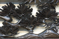 竹と松を迫力ある眺めで見せる彫刻欄間 EZ2381 在庫1枚