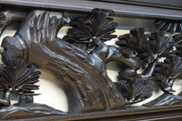 竹と松を迫力ある眺めで見せる彫刻欄間 EZ2381 在庫1枚