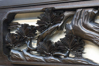 竹と松を迫力ある眺めで見せる彫刻欄間 EZ2381 在庫1枚