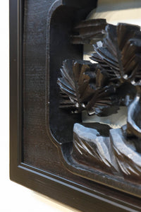 竹と松を迫力ある眺めで見せる彫刻欄間 EZ2381 在庫1枚