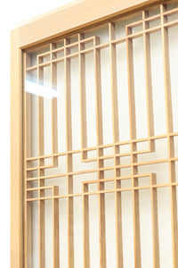 大型サイズ!! 繊細さを感じさせる木地色の美しいスリガラス入り書院 EZ2386 在庫2枚