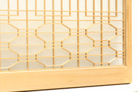 大型サイズ!! 繊細さを感じさせる木地色の美しいスリガラス入り書院 EZ2386 在庫2枚