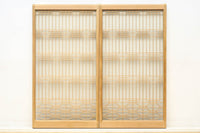 大型サイズ!! 繊細さを感じさせる木地色の美しいスリガラス入り書院 EZ2386 在庫2枚