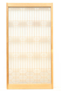 大型サイズ!! 繊細さを感じさせる木地色の美しいスリガラス入り書院 EZ2386 在庫2枚