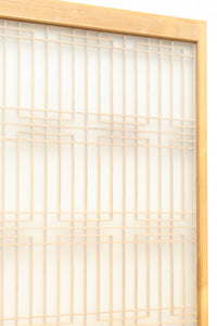 大型サイズ!! 繊細さを感じさせる木地色の美しいスリガラス入り書院 EZ2386 在庫2枚