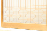 大型サイズ!! 繊細さを感じさせる木地色の美しいスリガラス入り書院 EZ2386 在庫2枚