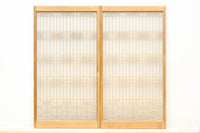 大型サイズ!! 繊細さを感じさせる木地色の美しいスリガラス入り書院 EZ2386 在庫2枚