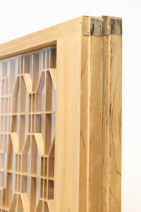 大型サイズ!! 繊細さを感じさせる木地色の美しいスリガラス入り書院 EZ2386 在庫2枚