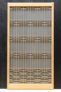 大型サイズ!! 繊細さを感じさせる木地色の美しいスリガラス入り書院 EZ2386 在庫2枚