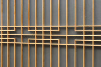 大型サイズ!! 繊細さを感じさせる木地色の美しいスリガラス入り書院 EZ2386 在庫2枚