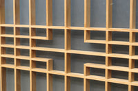 大型サイズ!! 繊細さを感じさせる木地色の美しいスリガラス入り書院 EZ2386 在庫2枚