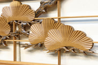 鋭い眼光の鷹が威厳を放つ木地色の欄間・書院セット EZ2397 在庫3枚一組