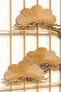 鋭い眼光の鷹が威厳を放つ木地色の欄間・書院セット EZ2397 在庫3枚一組