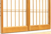 鋭い眼光の鷹が威厳を放つ木地色の欄間・書院セット EZ2397 在庫3枚一組