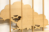 鋭い眼光の鷹が威厳を放つ木地色の欄間・書院セット EZ2397 在庫3枚一組