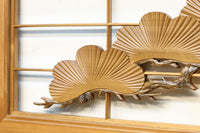 鋭い眼光の鷹が威厳を放つ木地色の欄間・書院セット EZ2397 在庫3枚一組