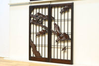 松と鷹の絢爛な絵柄が重厚感を与える欄間・書院セット EZ2399 在庫3枚一組