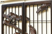 松と鷹の絢爛な絵柄が重厚感を与える欄間・書院セット EZ2399 在庫3枚一組