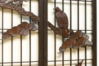 松と鷹の絢爛な絵柄が重厚感を与える欄間・書院セット EZ2399 在庫3枚一組