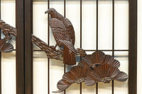 松と鷹の絢爛な絵柄が重厚感を与える欄間・書院セット EZ2399 在庫3枚一組
