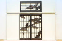 松と鷹の絢爛な絵柄が重厚感を与える欄間・書院セット EZ2399 在庫3枚一組