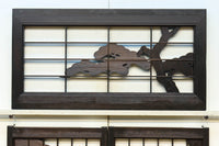 松と鷹の絢爛な絵柄が重厚感を与える欄間・書院セット EZ2399 在庫3枚一組