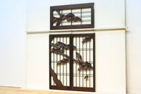 松と鷹の絢爛な絵柄が重厚感を与える欄間・書院セット EZ2399 在庫3枚一組