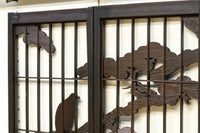 松と鷹の絢爛な絵柄が重厚感を与える欄間・書院セット EZ2399 在庫3枚一組