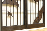 松と鷹の絢爛な絵柄が重厚感を与える欄間・書院セット EZ2399 在庫3枚一組