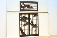 松と鷹の絢爛な絵柄が重厚感を与える欄間・書院セット EZ2399 在庫3枚一組